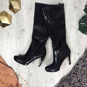 Franco Sarto Artist Black knee high heeled Boots